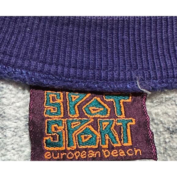 Vintage SPOT SPORT European Beach Blue Pullover XL Sweater Surf Skate USA 90's - Picture 3 of 9